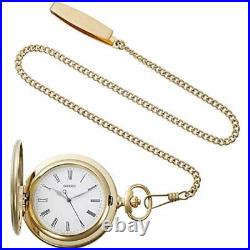 SEIKO 2019 Watch Pocket Watch with gold case lid with chain SAPQ008