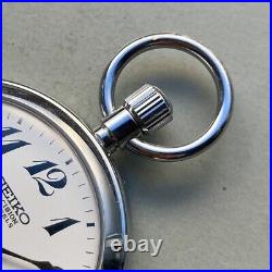 SEIKO Pocket Watch 1975 Manual Winding Railway Case Diameter 50mm Open Face