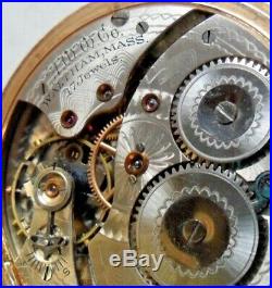 SOLID 14k Gold Antique 1917 Waltham 17J Hunter's Case Pocket Watch Model 1894