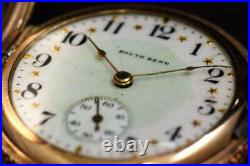 SOUTH BEND Hand wound Watch Pocket Watch Vintage Antique Gold Case Fancy
