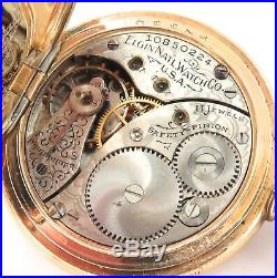 SUPER RARE ONLY 7,000 MADE 1907 ELGIN 0S 11J POCKET WATCH With 14K GOLD CASE