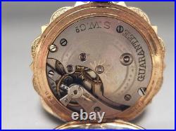 S. W. Co. Illinois Lever Set Pocket Watch 5S Victory 14K Gold Filled Hunter Case