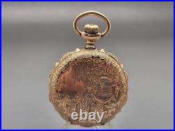 S. W. Co. Illinois Lever Set Pocket Watch 5S Victory 14K Gold Filled Hunter Case