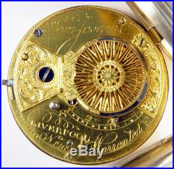 Sam Joseph Liverpool Verge Fusee Unusual Demi Hunting Case Ca. 1800 Pocket Watch