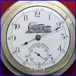 Seth Thomas Trainmens Special 18s 23j Pocket Watch OF Case Parts/Repair