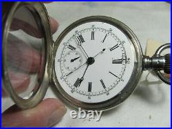 Silver. 800 stop watch/ stop function & time keeping works. 1898/Case 52 m/m
