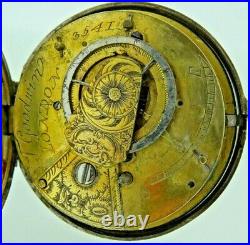 Silver George III Pair Cased Pocket Watch Verge Fusee London T Goodwin