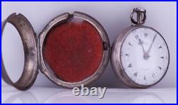 Silver Pair Case George Prior Verge Fusee Ottoman Pocket Watch for Repair