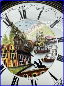 Silver Repousse Pair Case Painted Dial Fusee Demela London Antique Pocket Watch