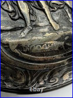 Silver Repousse Pair Case Painted Dial Fusee Demela London Antique Pocket Watch