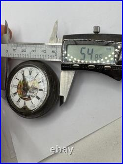 Silver Repousse Pair Case Painted Dial Fusee Demela London Antique Pocket Watch