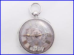 Silver dial lever fusee open face sterling silver case dated 1848