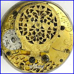 Silver pocket watch, pair cases, sun & moon wandering hour dial, London, c1690