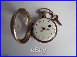 Single Case Verge Silver Antique Pocket Watch