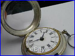 Solid Silver Cased Fusee Verge Fusee Watch London 1759 Working #2