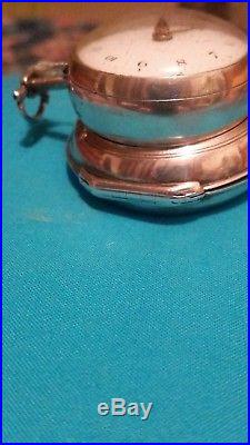 Solid silver fusee verge pair cased pocket watch 1781 excellent. See description