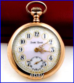 South Bend 18s 17J Pocket Watch Fancy Dial & Excellent Gold Filled Case