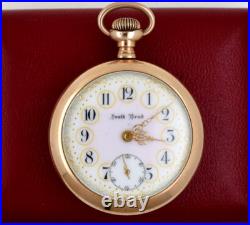South Bend 18s 17J Pocket Watch Fancy Dial & Excellent Gold Filled Case