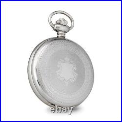 Stainless Hunter Case withShield White Dial Pocket Watch