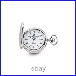Stainless Striped Case with Engraving Area Pocket Watch 0.6g L-14.5 W-5mm