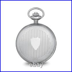 Stainless Striped Case with Shield Skeleton Pocket Watch 0.6g L-14.5 W-5mm