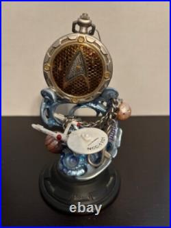 Star Trek Enterprise Franklin Mint Federation Stand Pocket Watch Leather Case