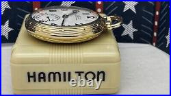 Stellar Hamilton 950B RR Pocket Watch 16s 23j withBakelite Case SERVICED! C1949