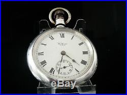 Stem Wind Silver Waltham Pocket Watch, Birmingham 1913 Dennison Case