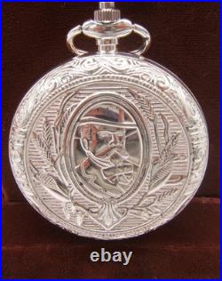 Sterling Silver Jack Daniels Old No 7 Pocket Watch Never Used Box Papers & Case