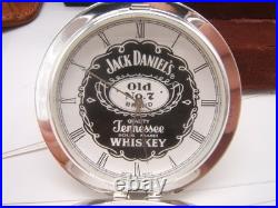 Sterling Silver Jack Daniels Old No 7 Pocket Watch Never Used Box Papers & Case