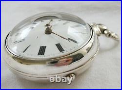 Sterling silver pair case verge fusee Pocket Watch Franchis Marshall year 1843