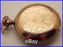Stunning Antique 18 size Waltham Hunting Case pocket watch 14K GF 17 jewels