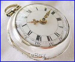 SuperB verge fusee Pocket watch silver pair case J. Anderton London 1778