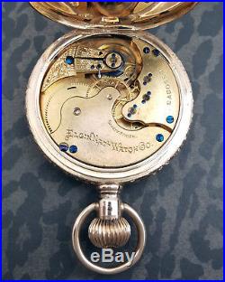 Super 1896 SOLID 14 KARAT GOLD Elgin FANCY DIAL Hunting Case Pocket Watch