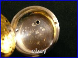 Superb 1798 English Verge Fusee Silver Pair Case Pocket Watch Working