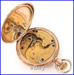 Superb Case / 14k Gold 1893 Elgin 0s 7j Ladies Pocket Watch