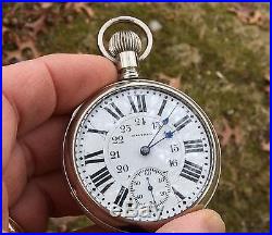 Superb Waltham Crescent St. 18s 21 Jewel Display Case Pocket Watch with Rare Dial