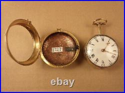 Superb all original pair case verge pocket watch with hallmark for 1768