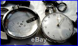 Superb late 18thC verge fusee silver pair cased pocket watch