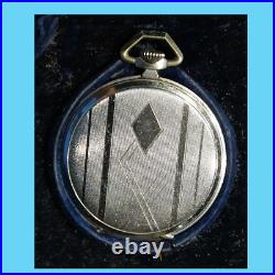 Swan Art Deco Case Touching Pocket Watch