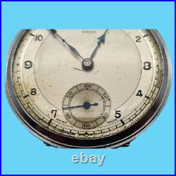 Swan Art Deco Case Touching Pocket Watch