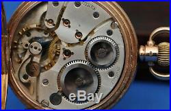 Swiss 17 Jewel 9ct Rose Gold Half Hunter Pocket Watch 1949 Dennison Case