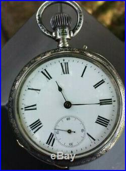 Swiss Perret & Fils antique pocket watch, 16s, 15j withsilver Niello case