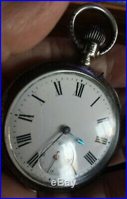 Swiss Perret & Fils antique pocket watch, 16s, 15j withsilver Niello case