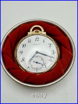 TIFFANY & CO Antique POCKET WATCH 10k Rolled Gold Plated Ca. 1900 withPewter Case