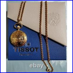 TISSOT Vintage Pocket Watch Gold Hunter Case Swiss Made Retro With Box