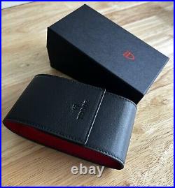 TUDOR Watch Travel Storage Case Black Leather Red Pouch In Box NEW
