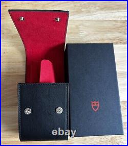 TUDOR Watch Travel Storage Case Black Leather Red Pouch In Box NEW