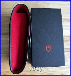 TUDOR Watch Travel Storage Case Black Leather Red Pouch In Box NEW