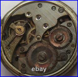 Tavannes pocket watch silver & niello hunter carved case 43 mm.in diameter